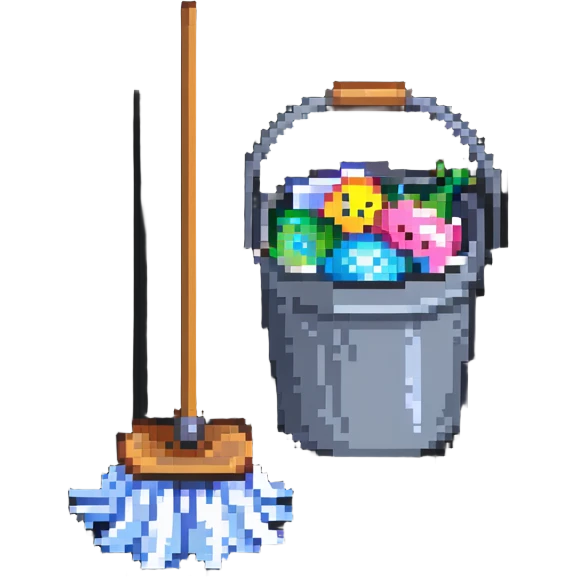 mop and bucket, cleaning supplies emoji