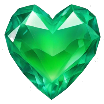 Green crystal heart emoji