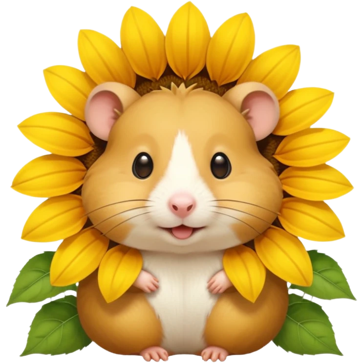 A sunflower with a hamster face 🌻🐹 emoji