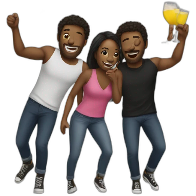 Partying with friends emoji