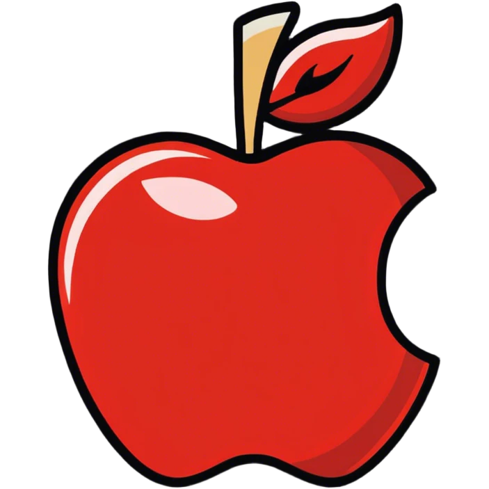 Apple logo in red glitter  emoji