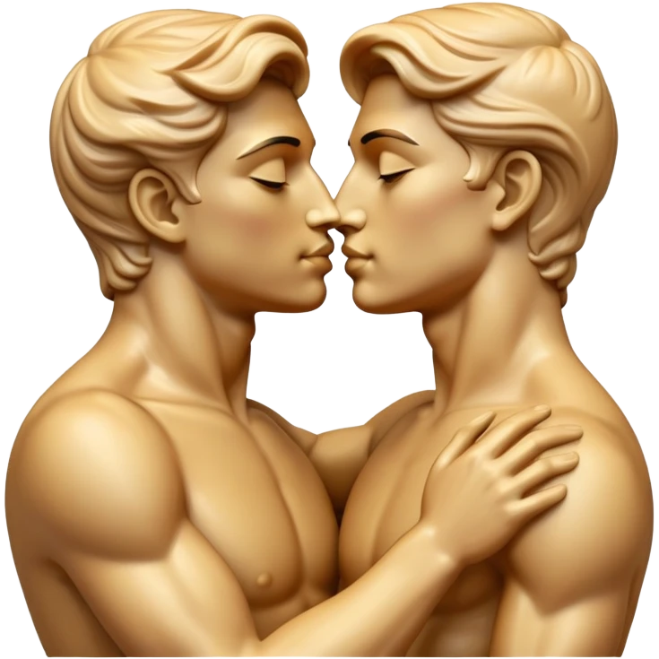 Gay statues kissing greek emoji