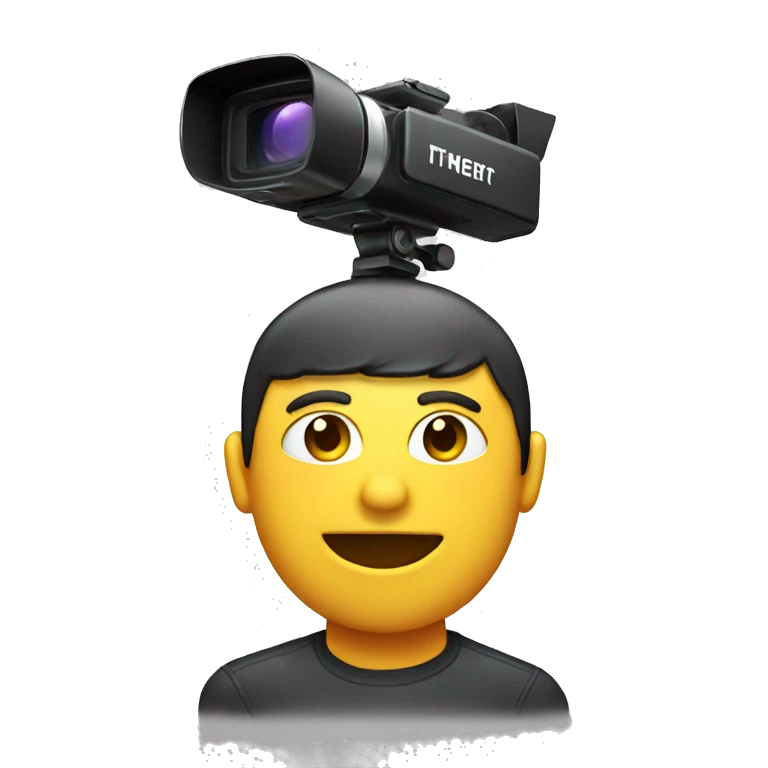 video camera attached to head emoji