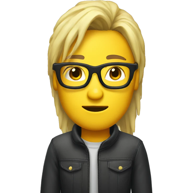 People with yellow  skin and straight coma hair x mullet ad with glases  emoji