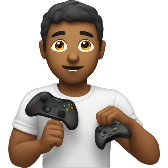 A brown man playing Xbox  emoji