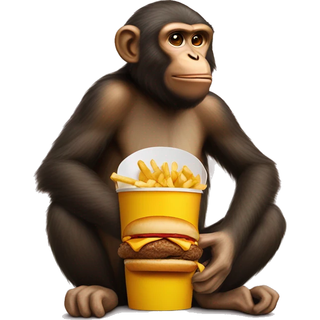 Monkey eating McDonald’s  emoji