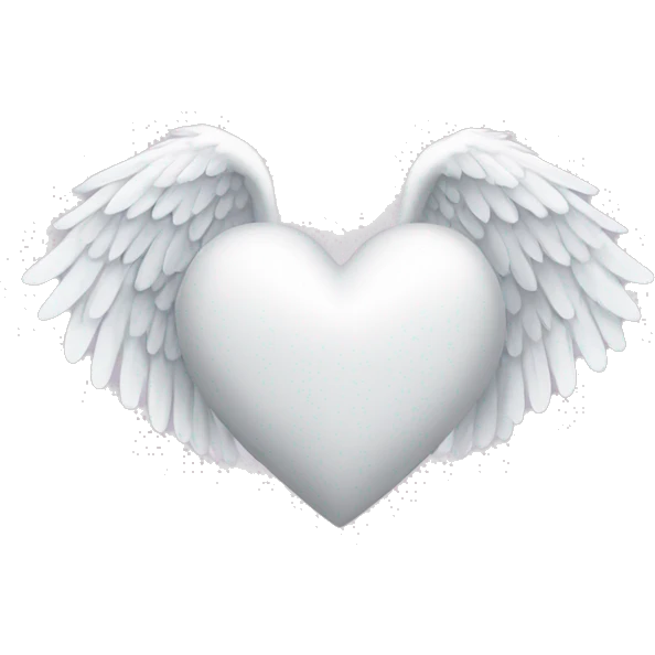 White heart with angel wings  emoji