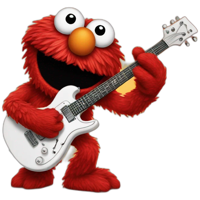 Elmo destroying guitare emoji