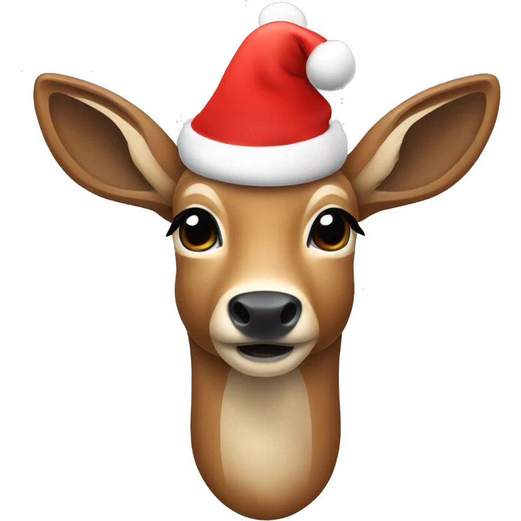 Deer with Christmas hat  emoji