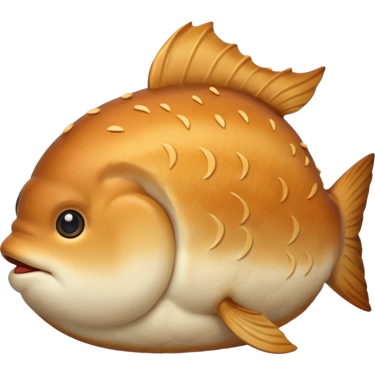 delicous fish-shaped bun like simple emoji for using app with cute bun emoji