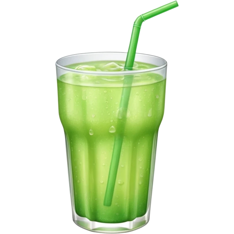 small cup of bubbly green melon soda with a straw emoji