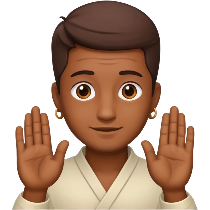Man greeting namaste emoji