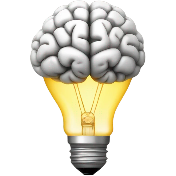 brain, light bulb emoji