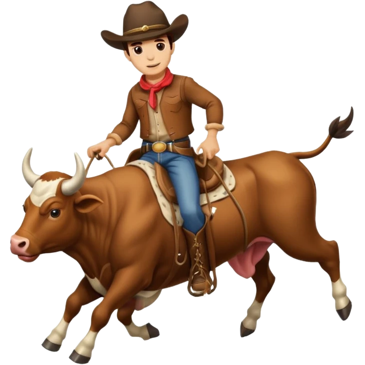 Cowboy riding a bull emoji