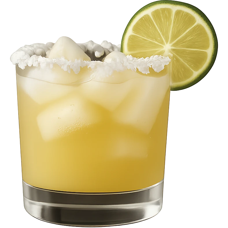 Remove the background, keep only the realistic margarita cocktail in photorealistic style with transparent background. emoji
