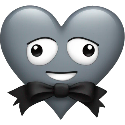 grey heart with black bow  emoji