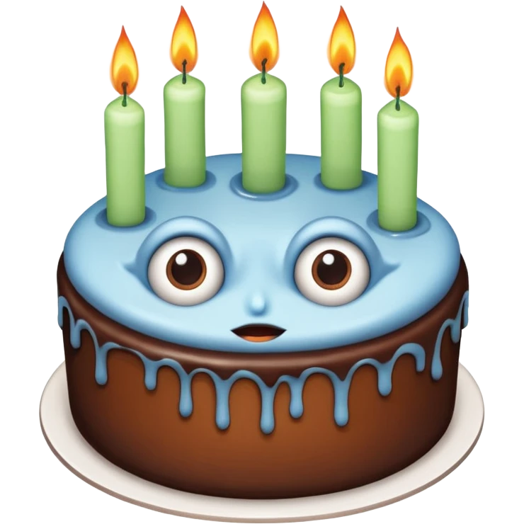 cake with eyes and candles emoji