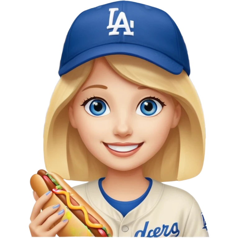 Blue eyed girl at dodgers game emoji