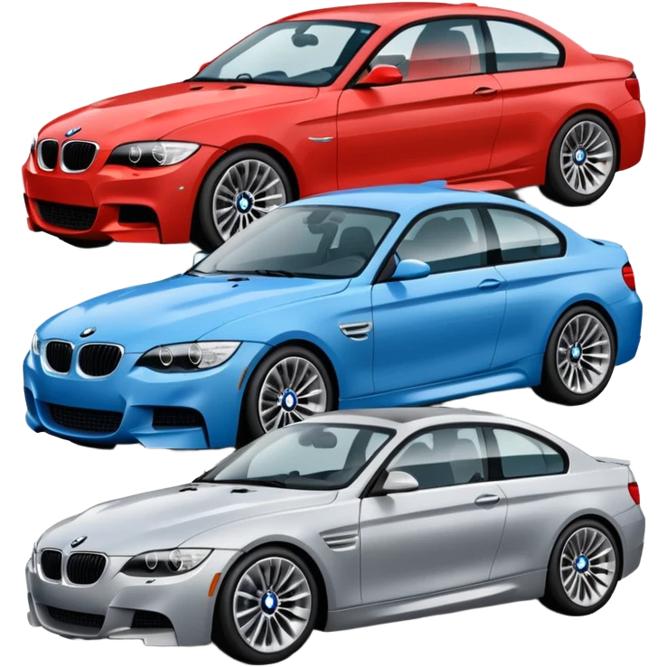 group of 4 BMW cars emoji