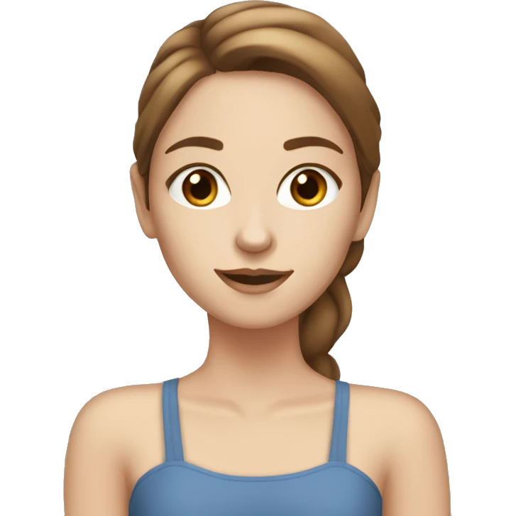 white girl with brown hair applying cream on face emoji