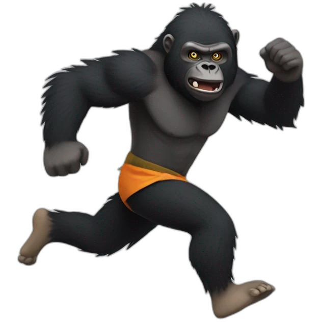 gorila running like naruto emoji