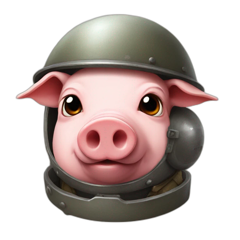 Pig with war helmet with letter Z on it  emoji