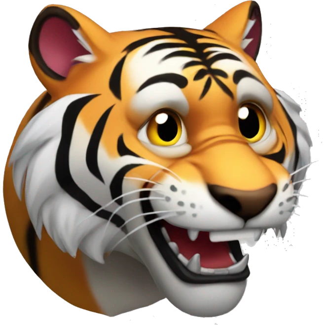 Tiger with vampire fangs emoji