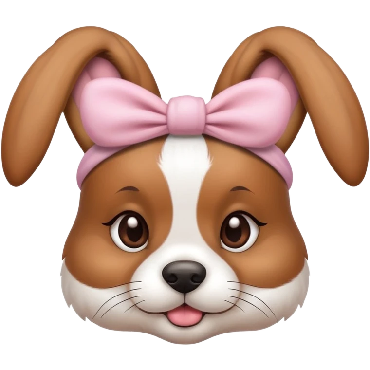 Cute Dog Wearing A  bunny headband emoji
