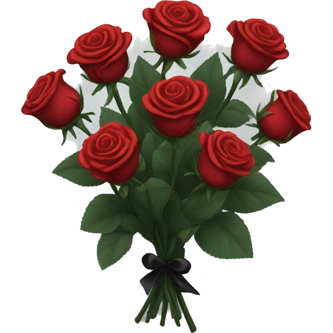 Black bouquet of roses emoji