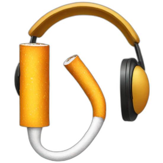 cigarette with headphones emoji