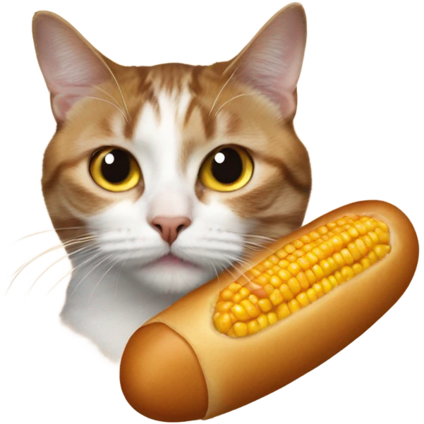 Cat as a corn dog  emoji