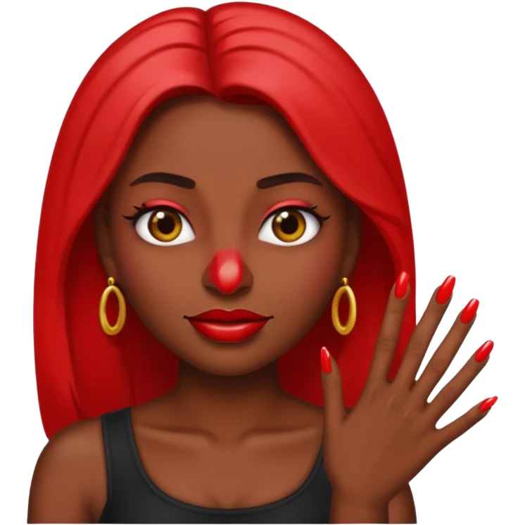Baddie emoji with nails
 emoji