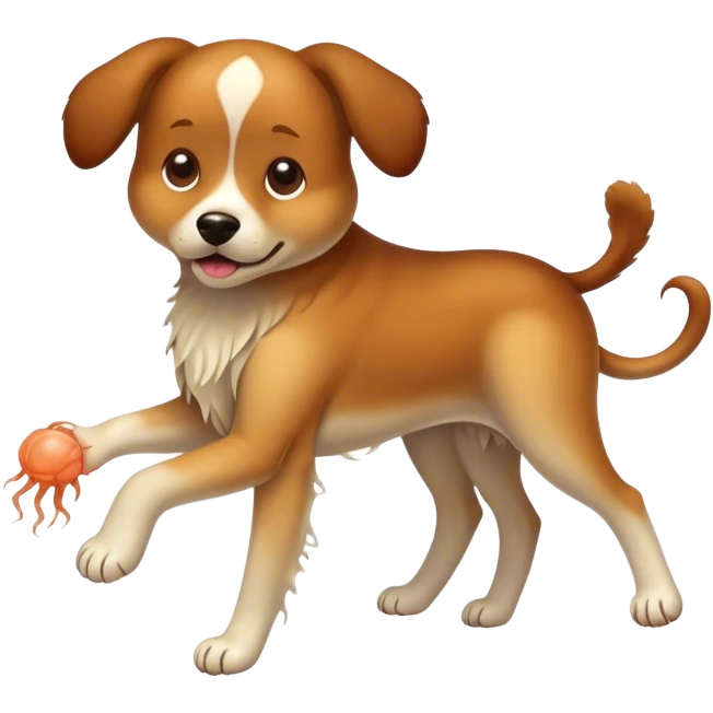 A dog stung by a jellyfish emoji