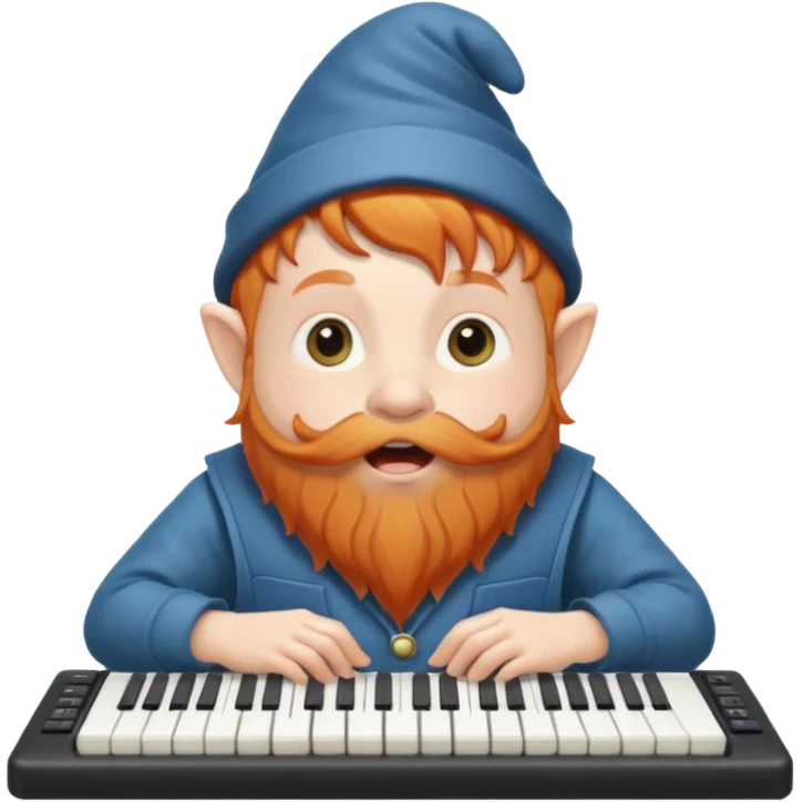 A little ginger gnome with a keyboard in his mouth emoji