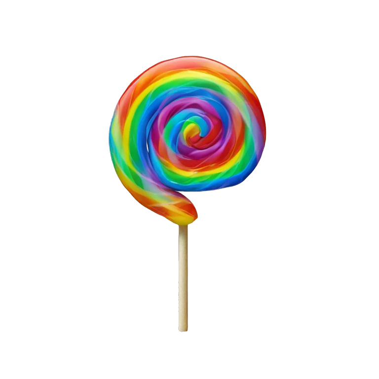 Neon rainbow swirl lollipop   emoji