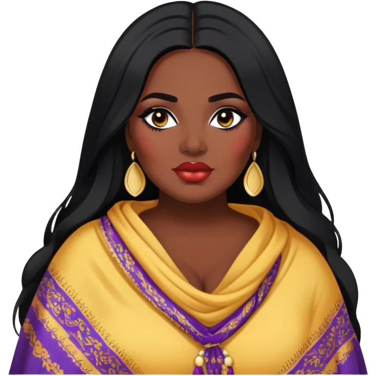 big plus size, black long hair, baddie,pretty, makeup, lipgloss, black eyeliner, dark skin, dupatta/shawl
 emoji