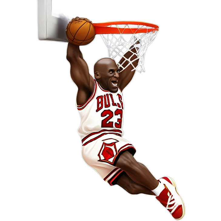 Michael Jordan dunking on LeBron James emoji