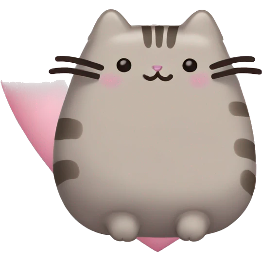 pusheen light pink heart emoji