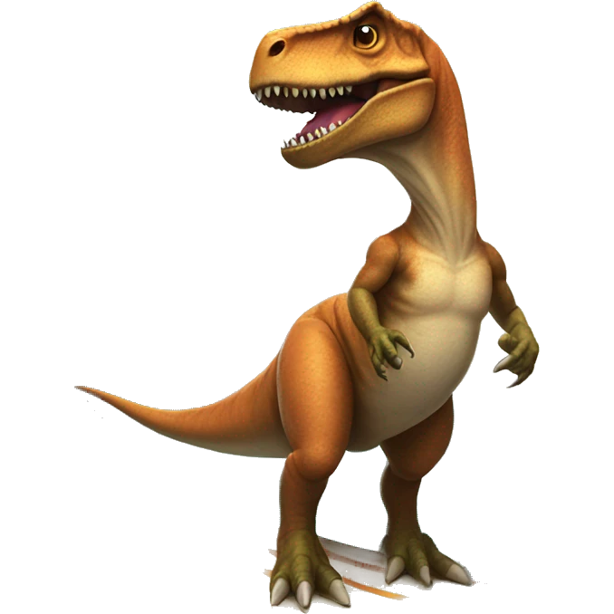 T-rex wearing a tutu on a surfboard emoji