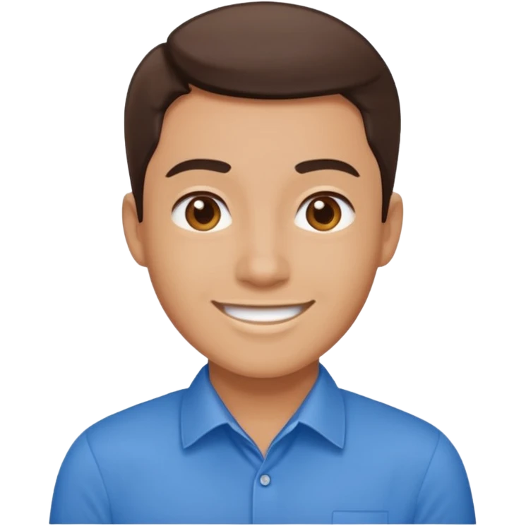 An office employee in a blue shirt. emoji