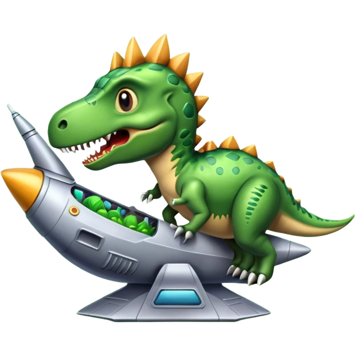 Dino eating space ship emoji