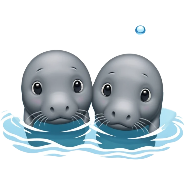 two manatees sad and distant emoji