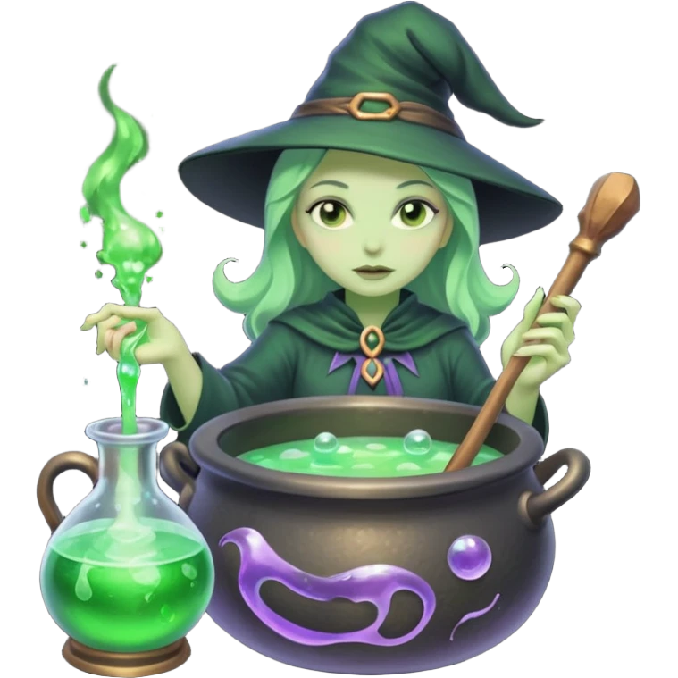 green witch cooking potion emoji