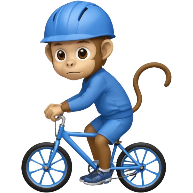 monkey wearing blue bicycle helmet, sweatshirt emoji