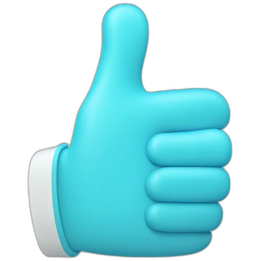 thumbs up light blue medical gloves emoji