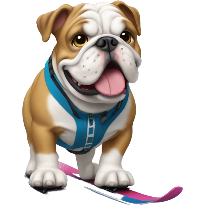 English bulldog skiing emoji