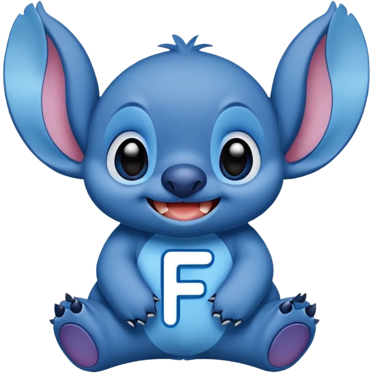 Stitch with the alphabet f emoji