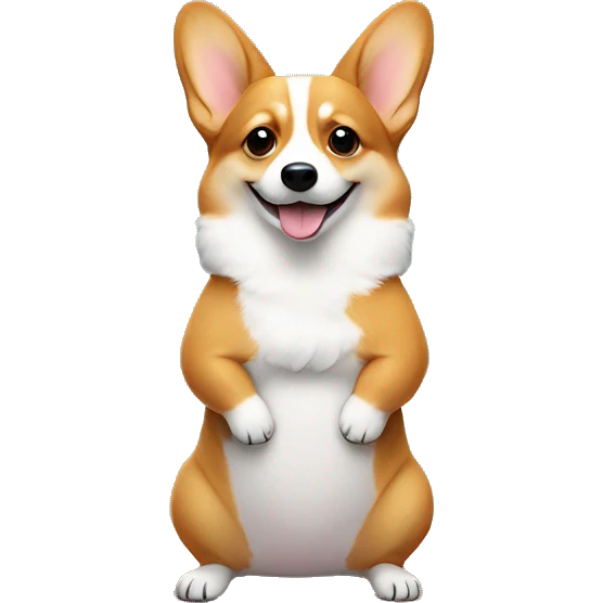 Corgi in tree pose on a yoga mat emoji
