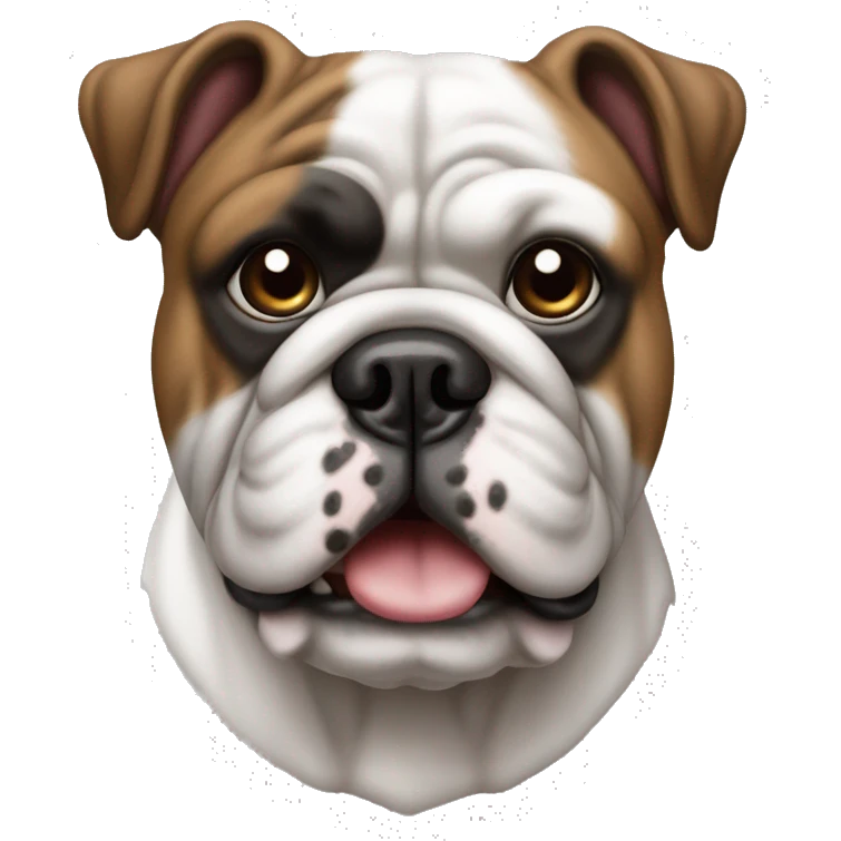 Bulldog fances blanco y marron com negro emoji