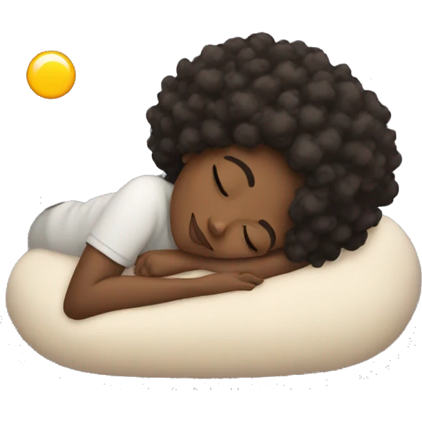 Cozy black girl with curly hair taking nap emoji